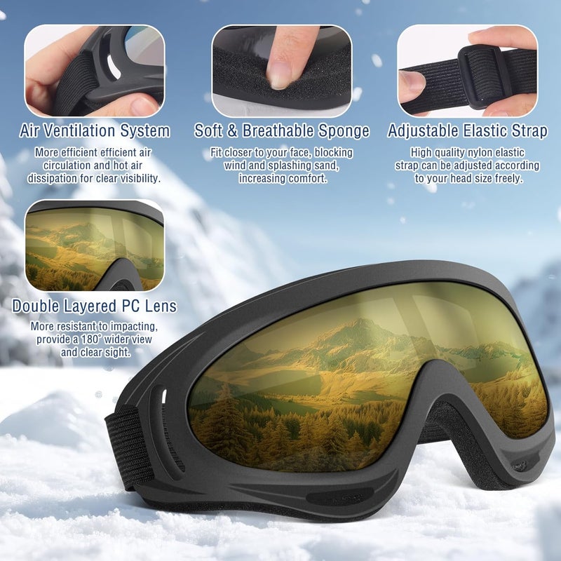 OXG Store Ski Snowboard Goggles for Men Women, UV Protection Ski Snow Goggles for Kids Youth Adult - Image 4